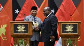 Menteri Pertahanan Prabowo Subianto bertemu Perdana Menteri (PM) James Marape. (Dok. Tim Media Prabowo)


